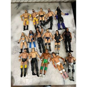 WWE Mattel Action Figures Lot – 16 Wrestlers – Elite & Basic – Roman AJ Seth